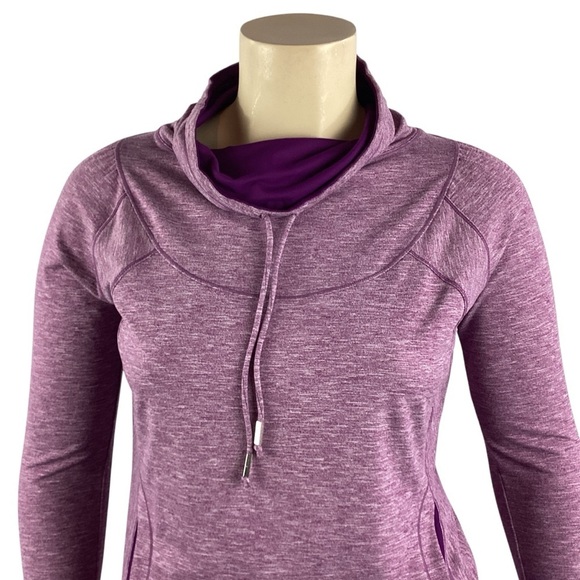 prAna Ember Top XL Purple Heather Long Sleeve Funnel Neck Pullover - Picture 2 of 7